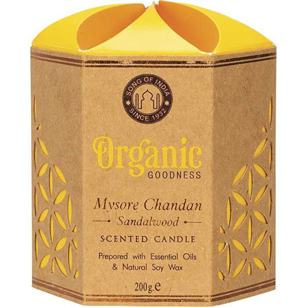Organic Goodness Natural Soy Wax Candle Mysore Chandan Sandalwood 200g