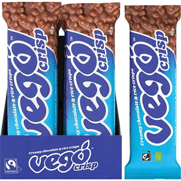 Vego Crisp Chocolate Bar Creamy Chocolate & Rice Crisps 20x40g