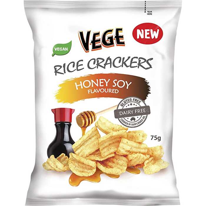 Vege Chips Vege Rice Crackers Honey Soy 5x75g