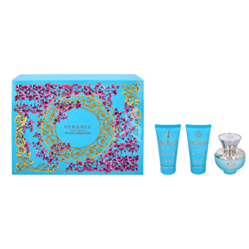 Versace Dylan Turquoise For Women - 3 Pc Eau De Toilette Spray Perfumed Body Gel Perfumed Bath And Shower Gel 50ml/1.7oz