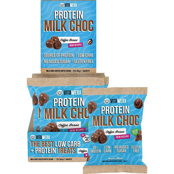 Vitawerx Milk Choc Coated Coffee Beans 10x60g