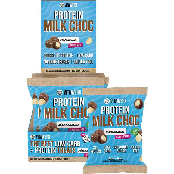 Vitawerx Milk Choc Coated Macadamias 10x60g