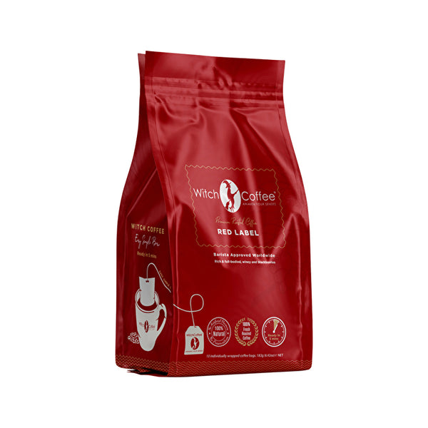 Witch Coffee Red Label Coffee Bags (Rich & Full-Bodied, Winey and Blackberries) x 13 Pack