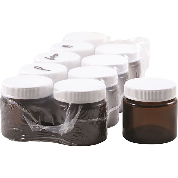 Dispensary & Clinic Items Jar Glass Amber with Lid 10 Pack 60g