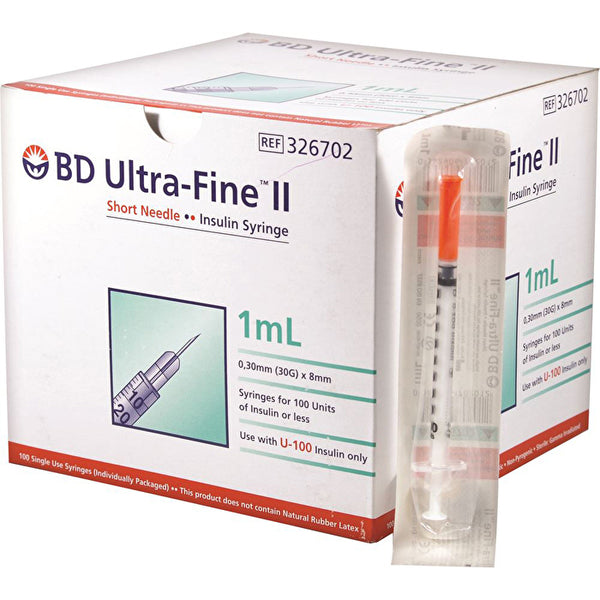 Dispensary & Clinic Items BD Ultra Fine II Syringe 30 gauge x 100 Box
