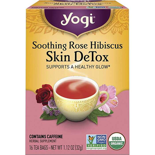 Yogi Tea Herbal Tea Bags Rose Hibiscus Skin DeTox 16pk