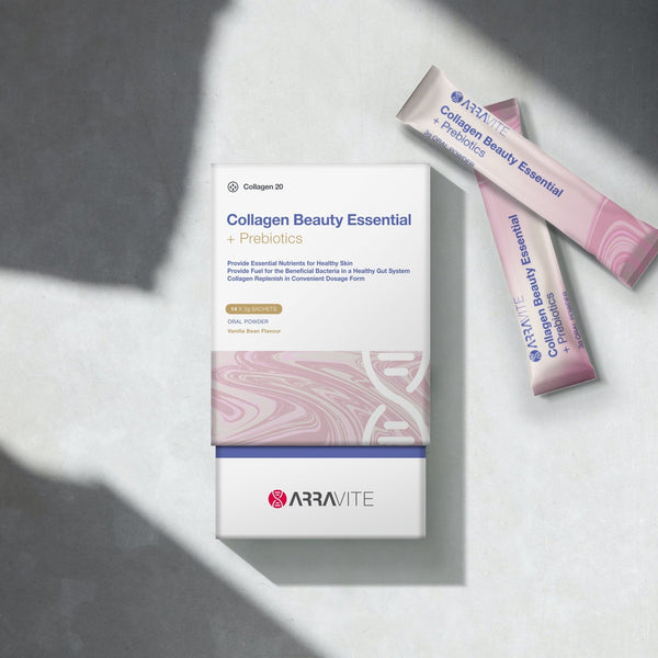 ARRAVITE Collagen Beauty Essential + Prebiotics | Vanilla Bean 14 x 3g