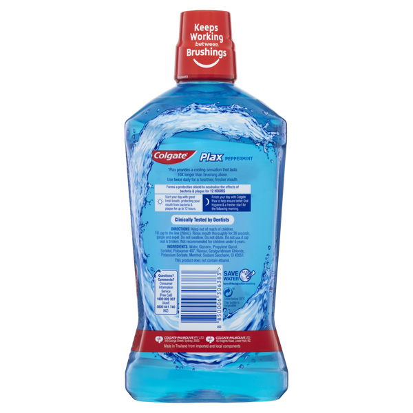 Colgate Mouthwash Plax Peppermint 1L