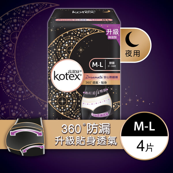 Kimberly-Clark Kotex - Overnight Pantss M-L(Absorbent,Snug fit,Heavy period,Extra Protection,Made in Korea)