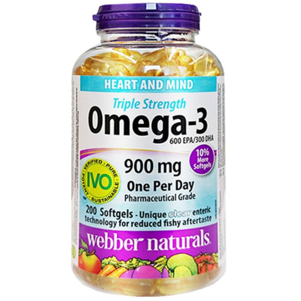 Webber naturals Triple Strength Omega-3 (900 mg EPA/DHA) 200 softgels  Fixed Size