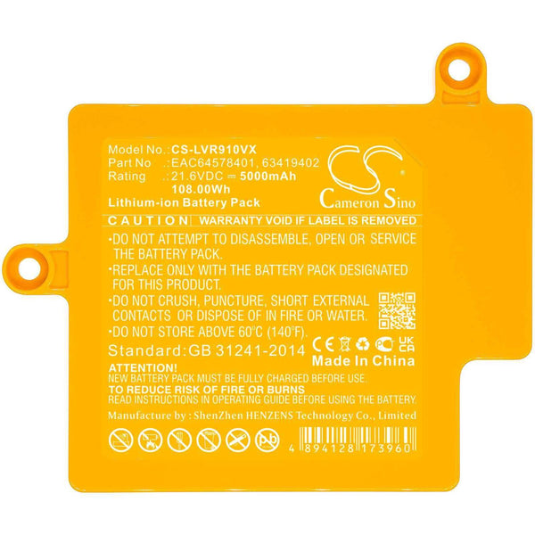 LG CS-LVR910VX - replacement battery for LG  Fixed size