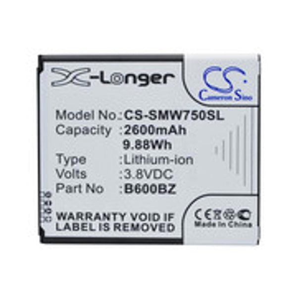 Samsung CS-SMW750SL - replacement battery for SAMSUNG  Fixed size