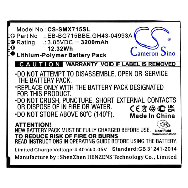 Samsung CS-SMX715SL - replacement battery for SAMSUNG  Fixed size