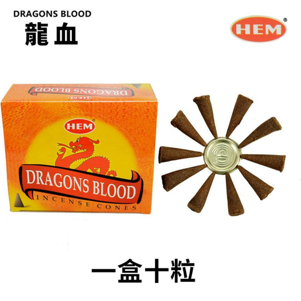 HEM Handmade India Incense  Cone ? Dragons Blood - 10 pieces  Fixed Size
