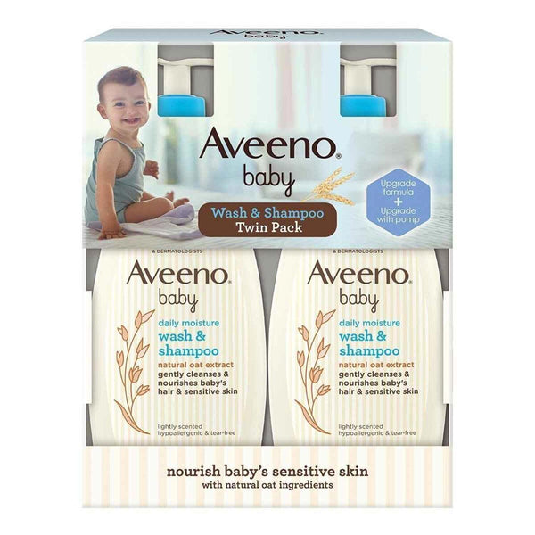 Aveeno Baby Wash & Shampoo Twin Pack( 532ml x 2pcs)  Fixed Size