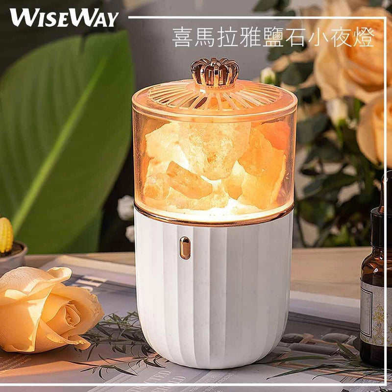 Wiseway Halite Rock Salt Lamp NightLight Purifier USB Rechargeable  Fixed Size