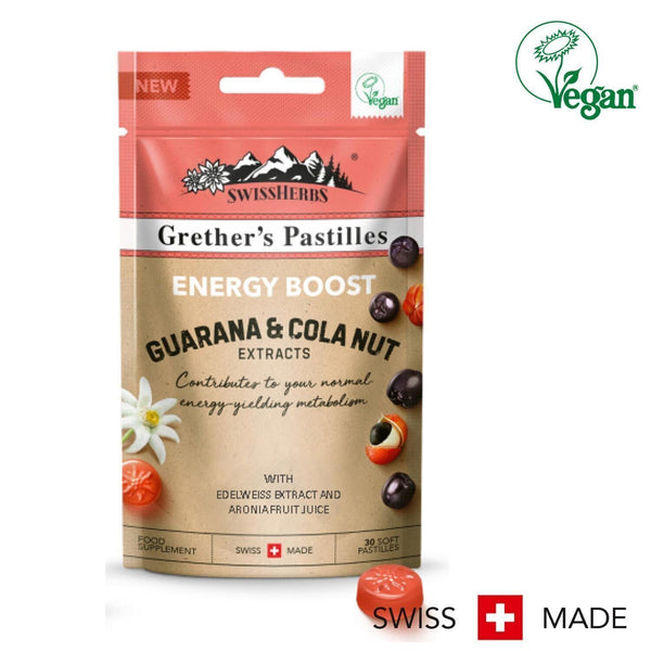 GRETHER'S Swissherbs Grether's Pastilles Energy Boost Sugarfree 45g ?100% Vegan?  Fixed Size