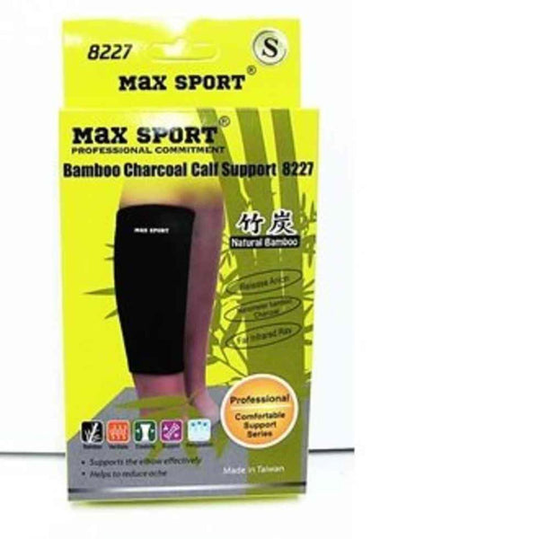 MAX SPORT Bamboo Charcoal Calf Support, Small Size (30.5-33cm), Measure Round Center, One Pieces  L