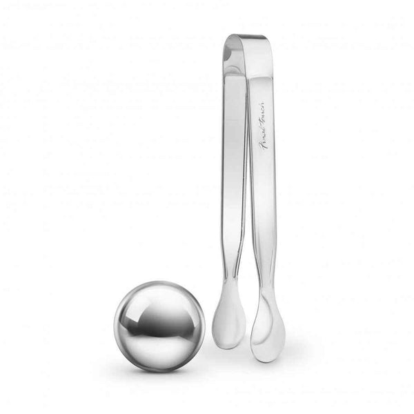 Final Touch Stainless Steel Chilling Ball & Ice Tongs Set  Fixed Size