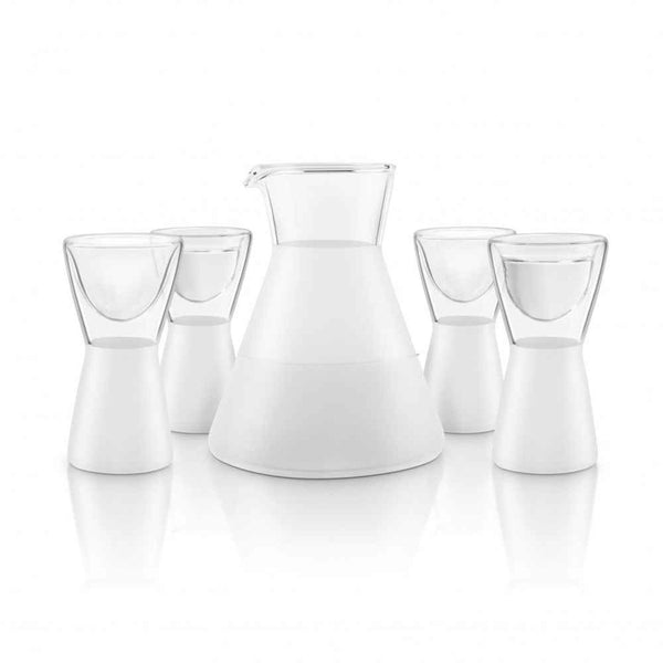 Final Touch Frosted Sake Decanter Set (1 Sake Decanter & 4 Glasses Included)  Fixed Size
