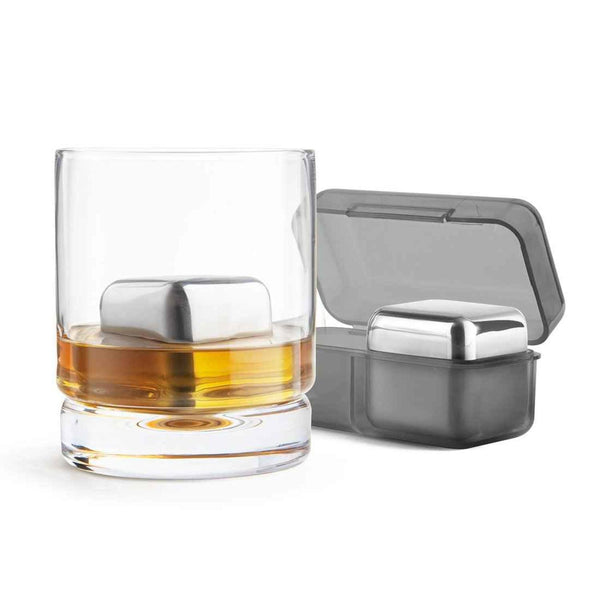 Final Touch Stainless Steel Whiskey Cubes (Set of 2)  Fixed Size