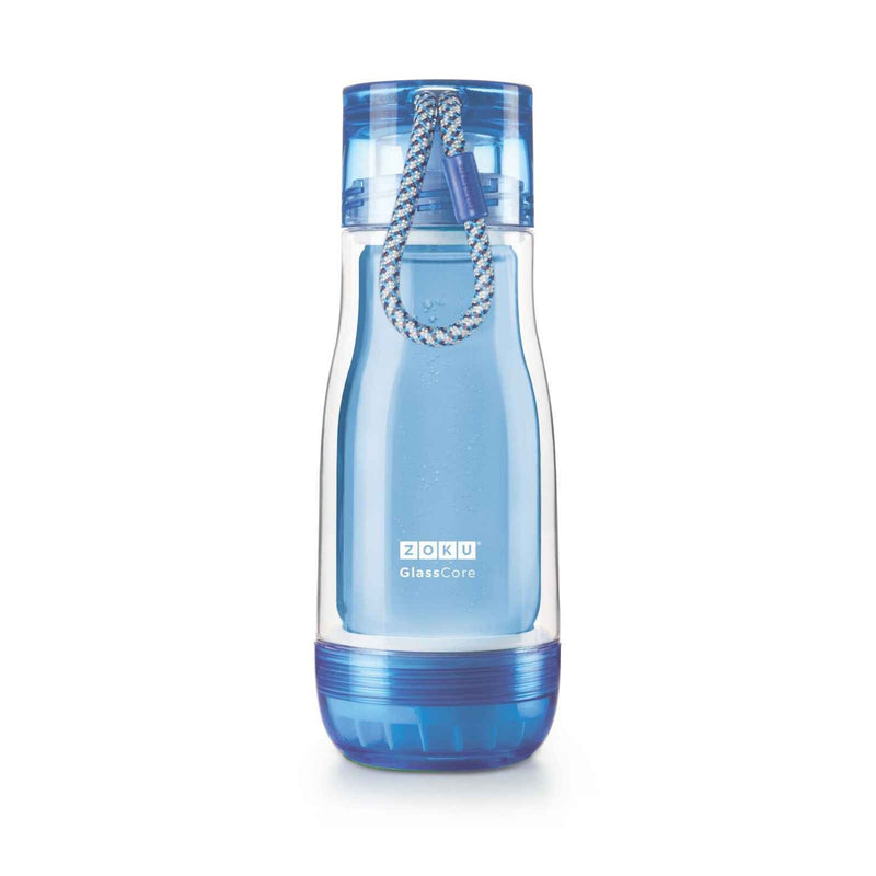 ZOKU Insulated Double-Walled with Suspended Glass Core Bottle 355ml - Blue  Fixed Size