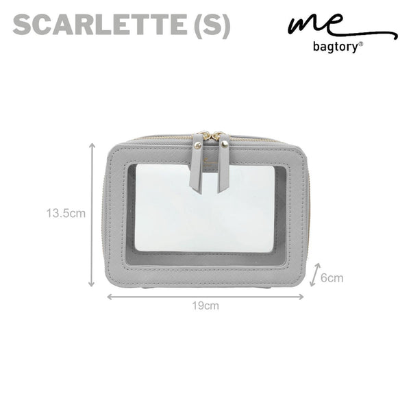 bagtory ME SCARLETTE Silver Grey, Small Single Layer, Square Cosmetic Bag, Transparent PVC Storage Bag  Fixed Size