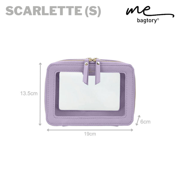 bagtory ME SCARLETTE Purple, Small Single Layer, Square Cosmetic Bag, Transparent PVC Storage Bag  Fixed Size