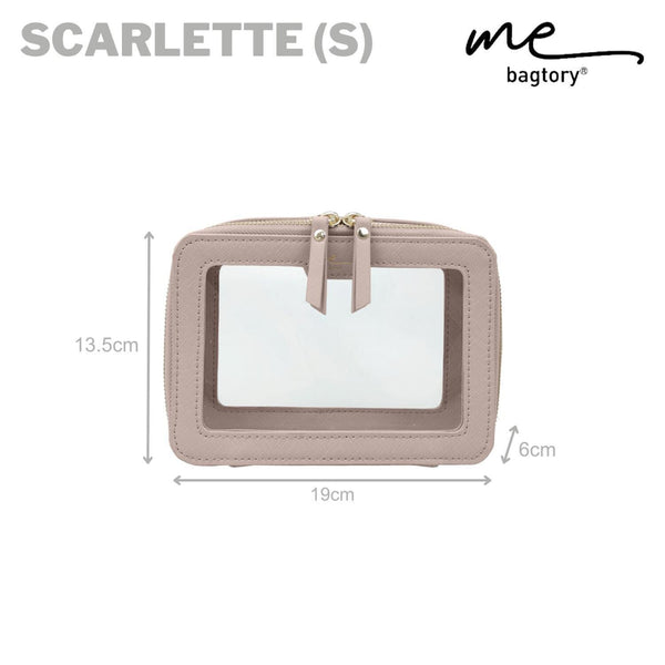 bagtory ME SCARLETTE Pink, Small Single Layer, Square Cosmetic Bag, Transparent PVC Storage Bag  Fixed Size