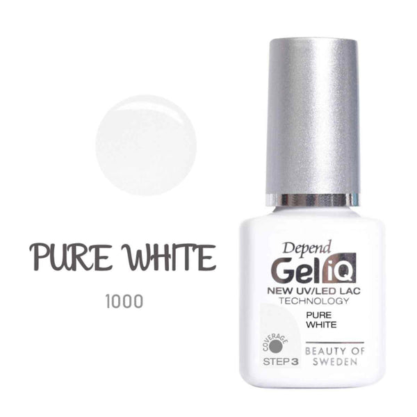 DEPEND COSMETIC Gel iQ UV/LED Polish - Pure White #1000  Fixed Size