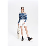 Titika Luciana Striped Wide Collar Long Sleeve  L