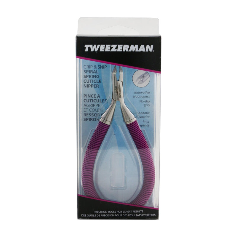 Tweezerman Grip & Snip Spiral Spring Cuticle Nipper - # Lollypop Berry