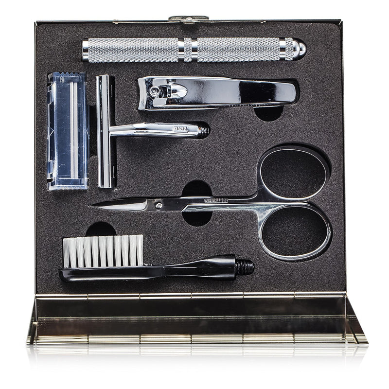 Razor MD The Well Mannered Groom Kit: Razor + Grooming Scissors + Nail Clipper + Brush + Box 