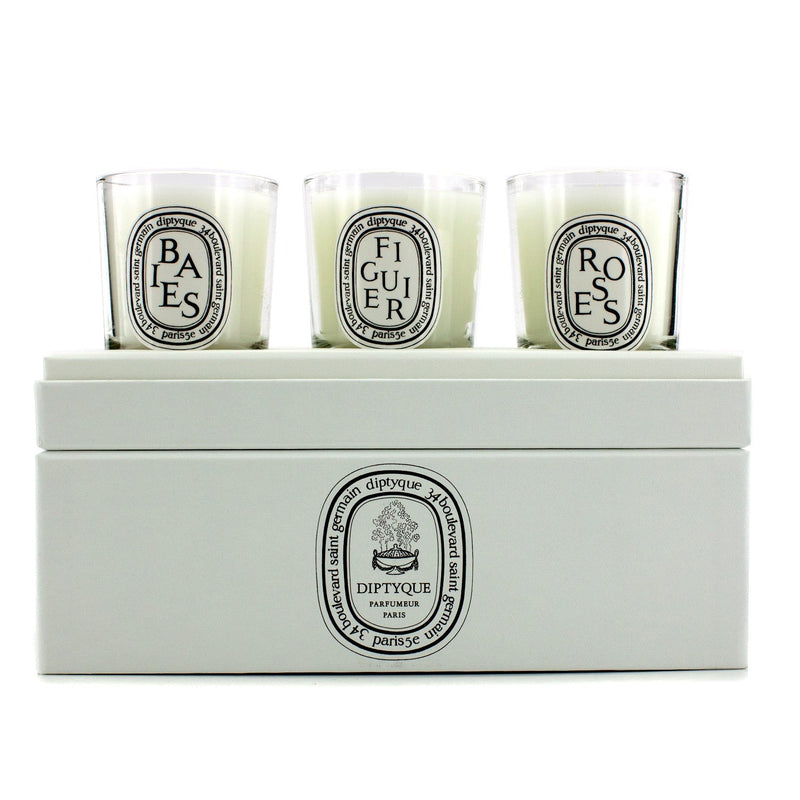 Diptyque Mini Candle Coffret: (Baies, Figuier, Roses)  3x 70g/2.4oz