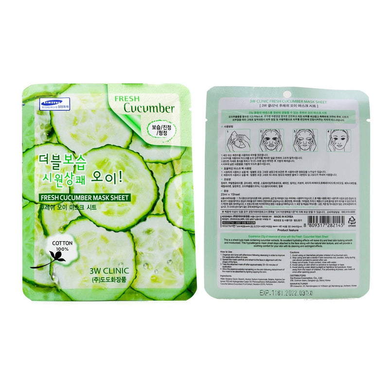 3W Clinic Mask Sheet - Fresh Cucumber 