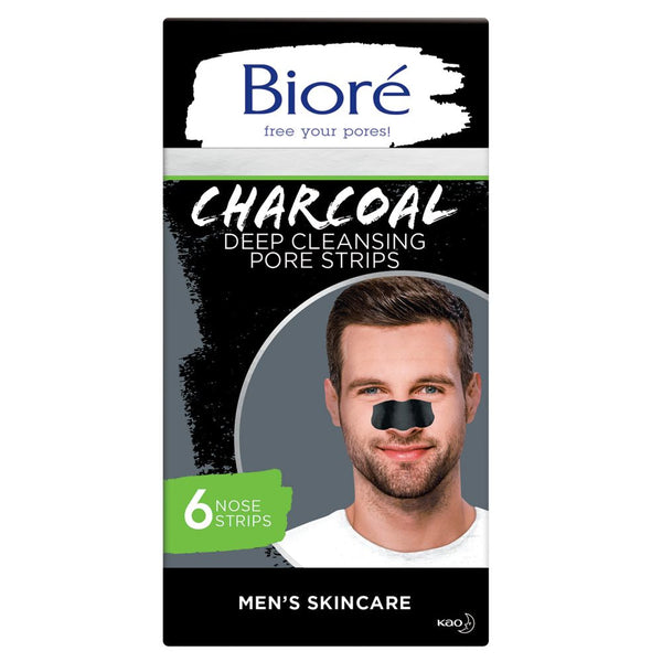 Biore Mens Charcoal Pore Strip 6 Pack