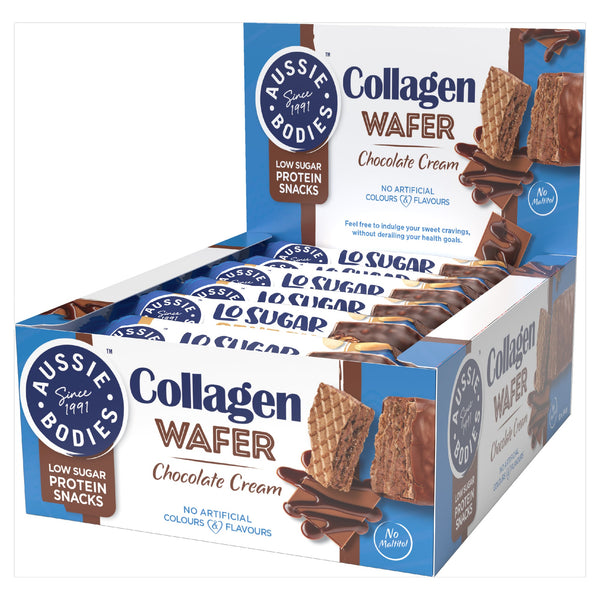 Aussie Bodies Collagen Wafer Chocolate Cream 34gx12