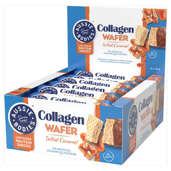Aussie Bodies Collagen Wafer Salted Caramel 34gx12