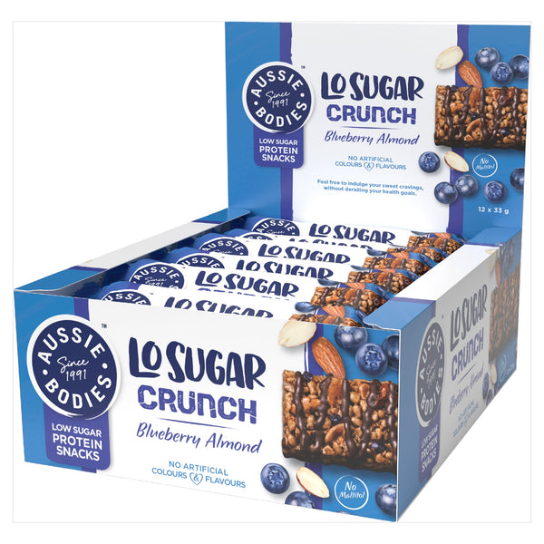 Aussie Bodies Lo Sugar Crunch Blueberry Almond 33gx12