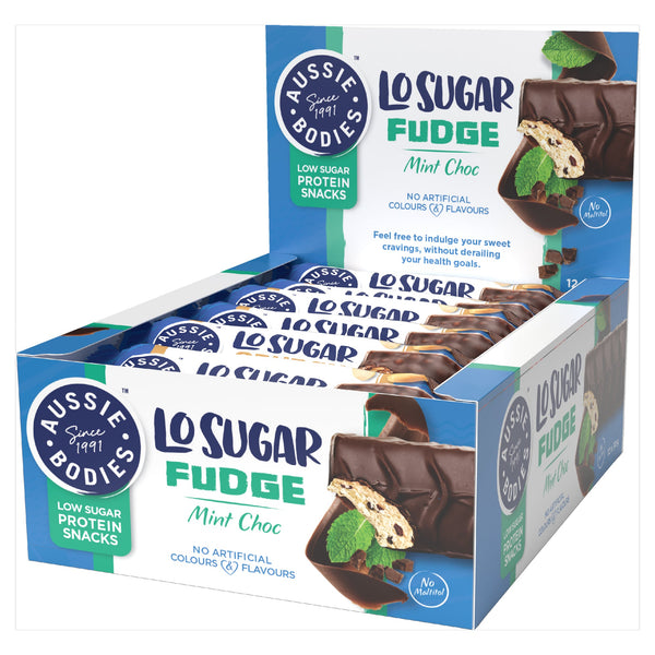 Aussie Bodies Lo Sugar Fudge Mint Choc 30gx12