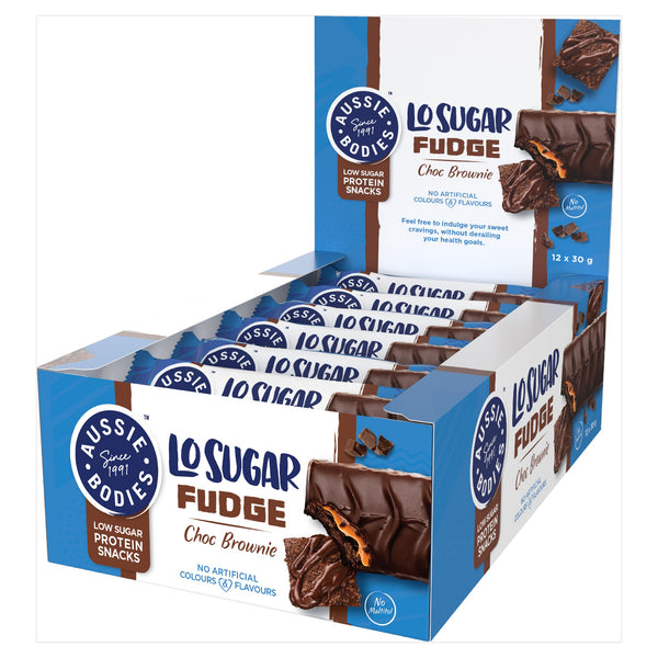 Aussie Bodies Lo Sugar Fudge Choc Brownie 30gx12