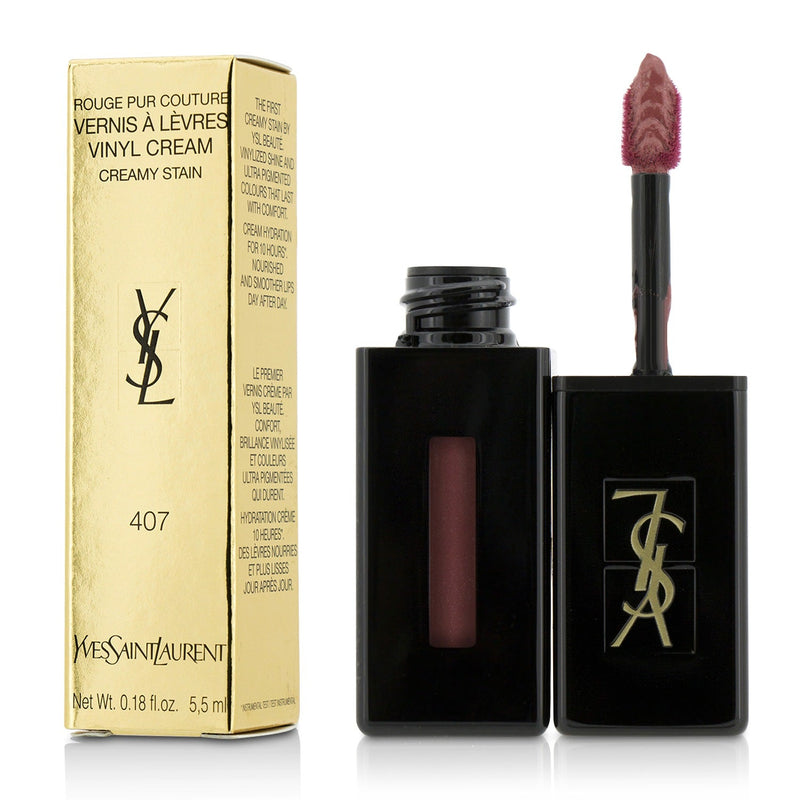 Yves Saint Laurent Rouge Pur Couture Vernis A Levres Vinyl Cream Creamy Stain - # 407 Carmin Session  5.5ml/0.18oz