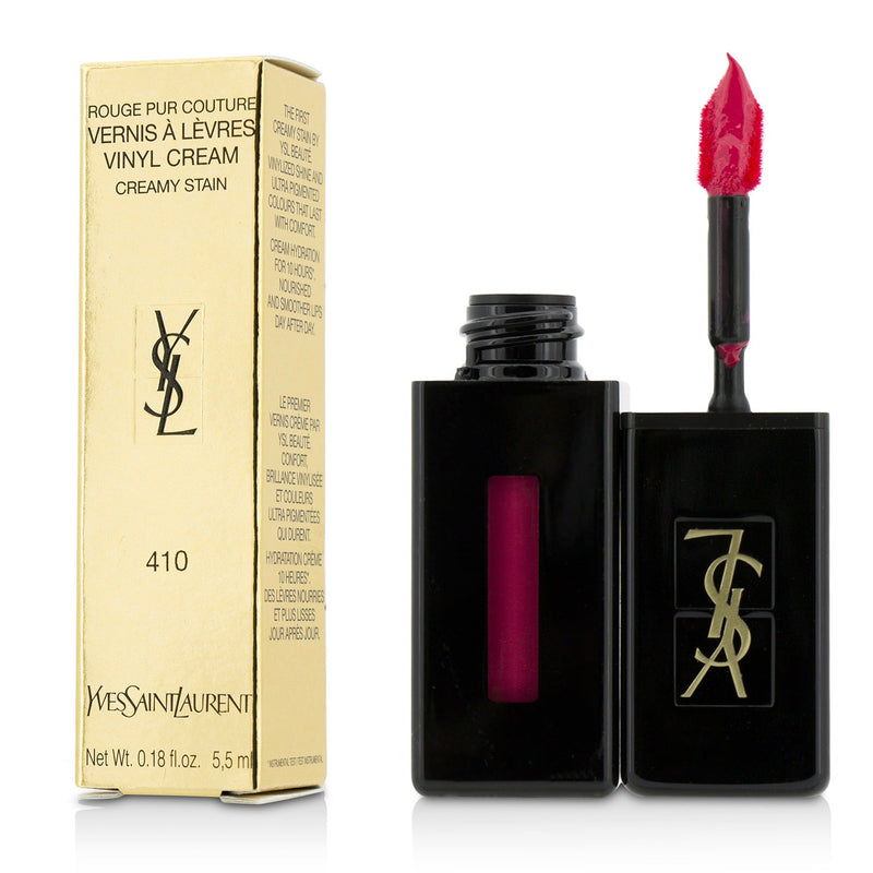 Yves Saint Laurent Rouge Pur Couture Vernis A Levres Vinyl Cream Creamy Stain - # 410 Fuchsia Live  5.5ml/0.18oz