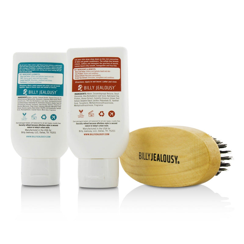 Billy Jealousy Beard Envy Kit: Beard Wash 88ml + Beard Control 88ml + brush 1pcs 