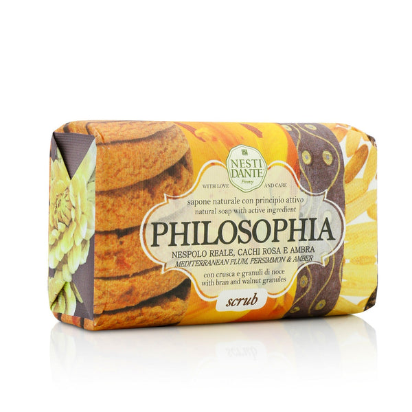 Nesti Dante Philosophia Natural Soap - Scrub - Mediterranean Plum, Persimmon & Amber With Bran & Walnut Granules 