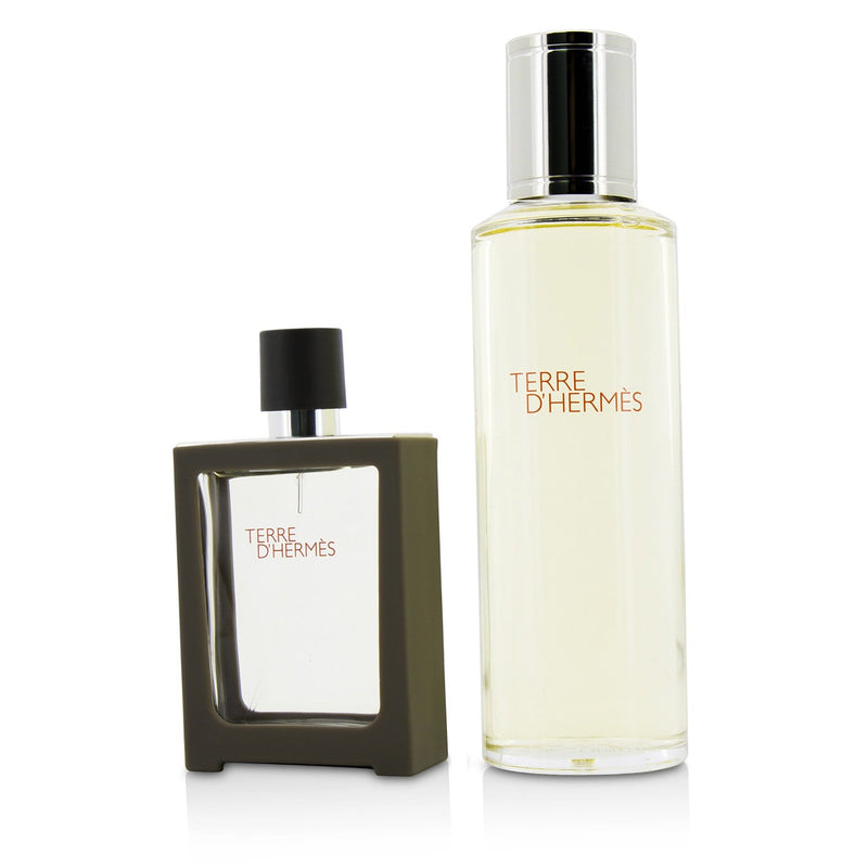 Hermes Terre D'Hermes Eau De Toilette Refillable Spray 30ml/1oz + Refill 125ml/4.2oz  2pcs