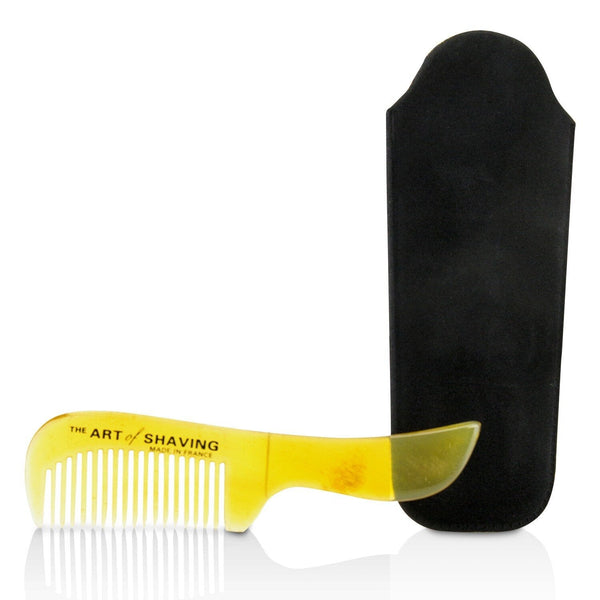 The Art Of Shaving Horn Mustache Comb - Black Suedine 