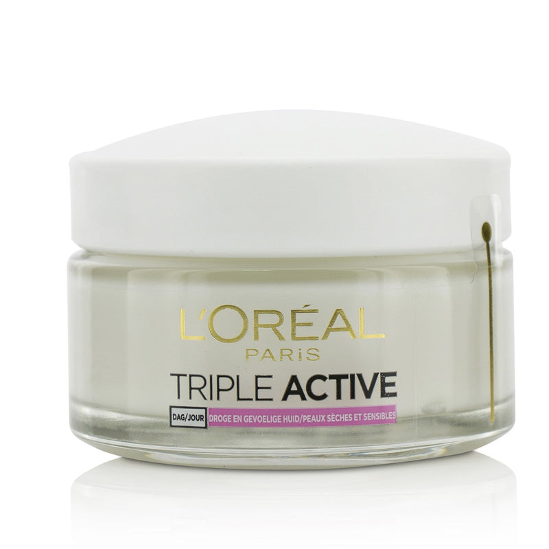 L'Oreal Triple Active Multi-Protective Day Cream 24H Hydration - For Dry/ Sensitive Skin 