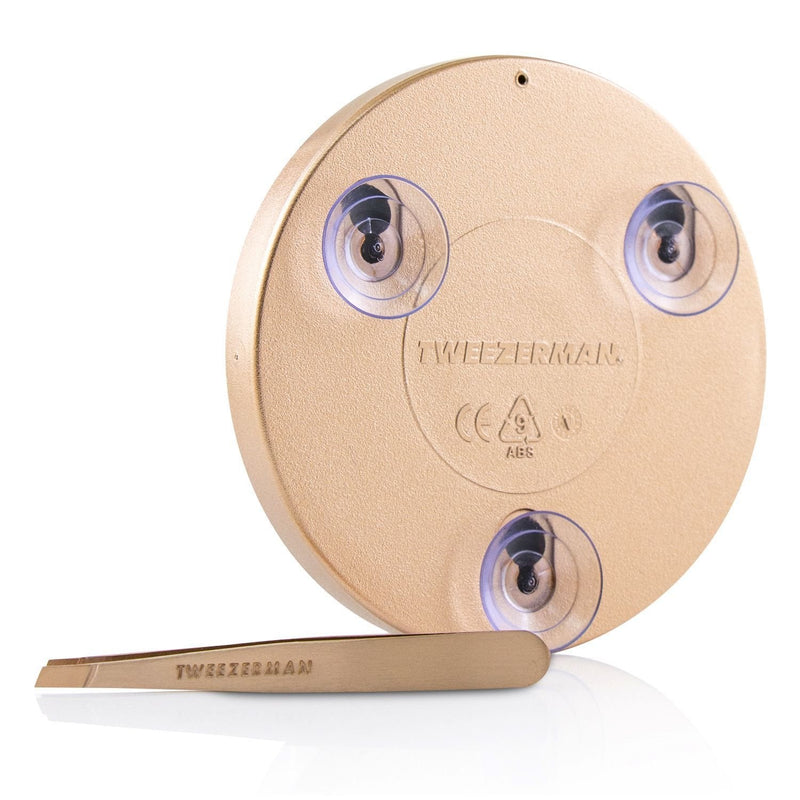 Tweezerman Rose Gold Mini Slant Tweezer And 10X Mirror