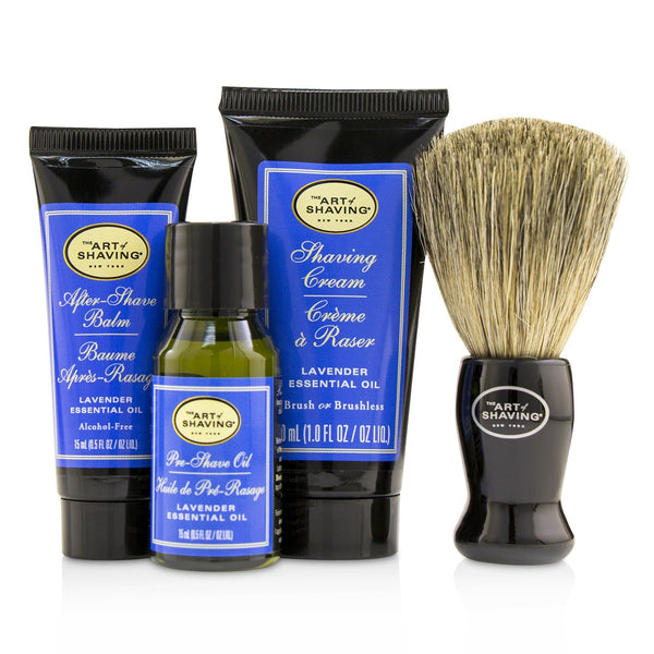 The Art Of Shaving Starter Kit - Lavender: Pre Shave Oil + Shaving Cream + After Shave Balm + Brush + Bag 